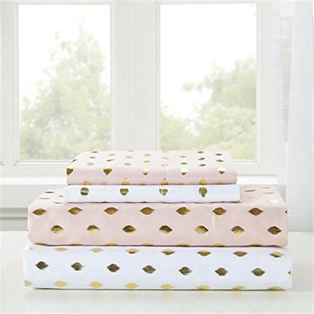 Intelligent Design Intelligent Design ID20-1471 Printed Sheet Set - White & Gold; Full Size ID20-1471